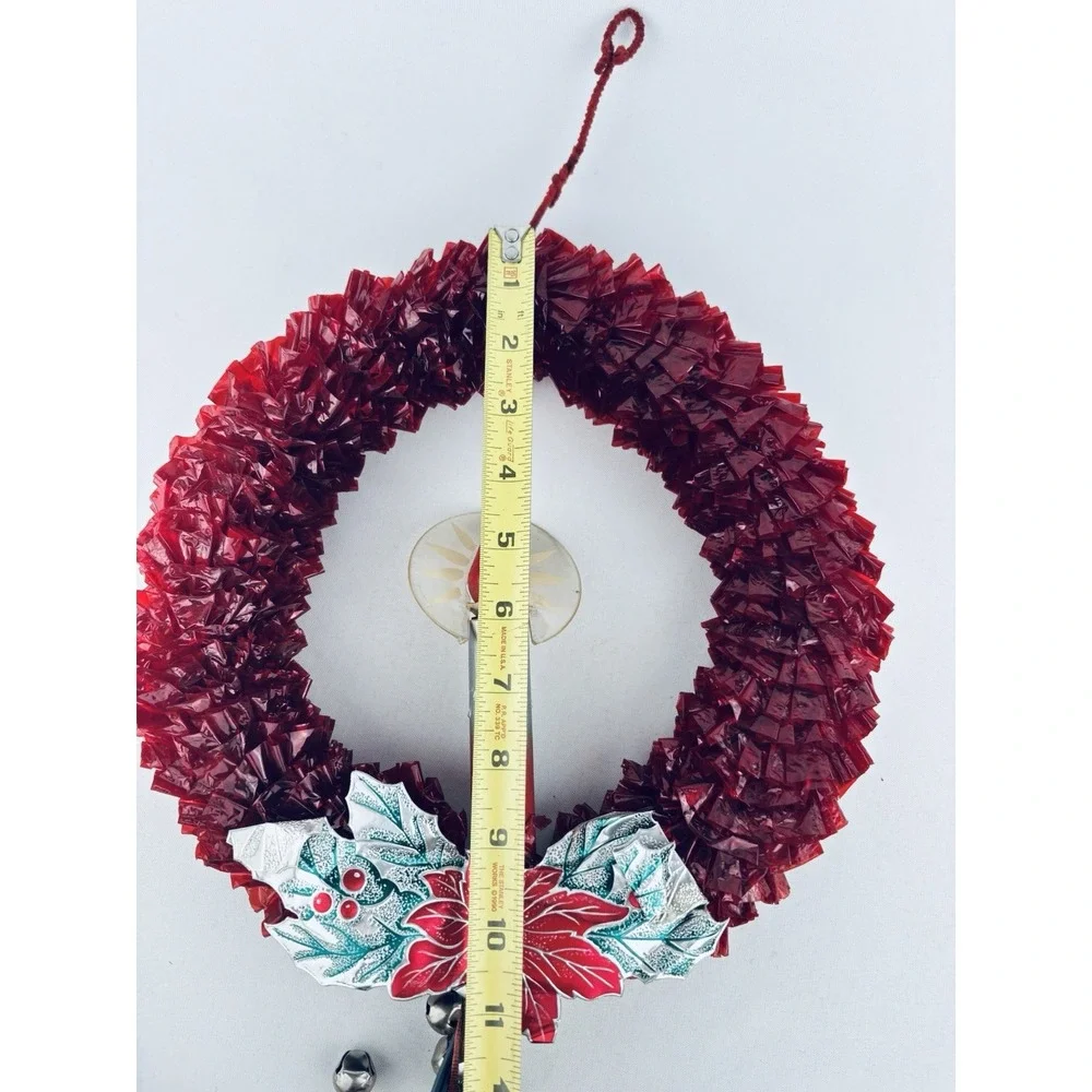 Vintage Glolite Electric Red Cellophane Christmas Wreath Light Up - Works!